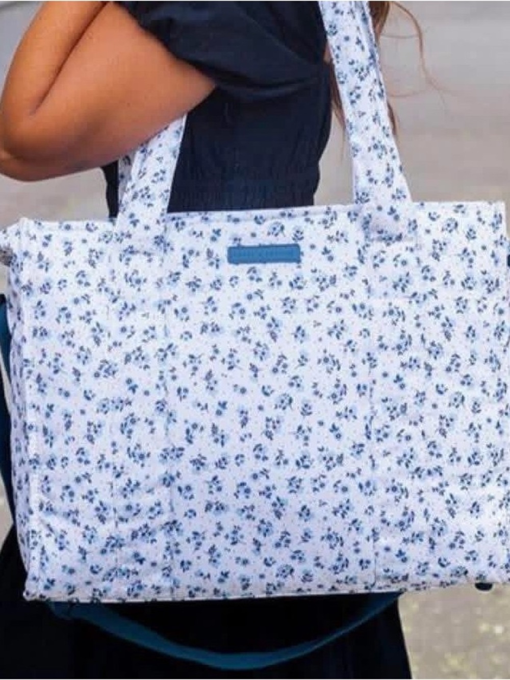 ISO: Poppy & Peonies On the Go Blue Floral Tote Bag